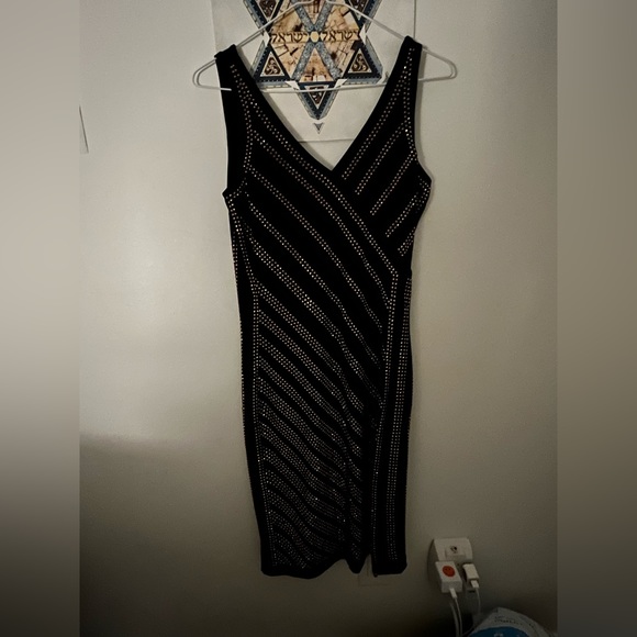 SOLD- Party Dress with Sequins, Navy dark blue and gold 💕 - Picture 2 of 10